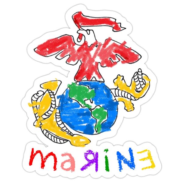 USMC Marine Logo Sticker Thumbnail